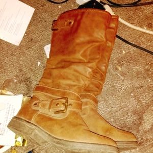Cathy Jean Brown Faux Leather Boots